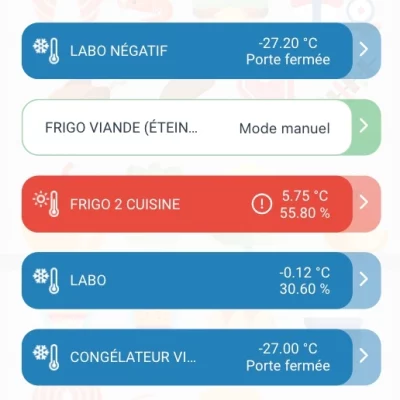 relevés de température automatisés capture application TrustEat